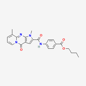 molecular formula C24H24N4O4 B11297041 Butyl 4-{[(1,9-dimethyl-4-oxo-1,4-dihydropyrido[1,2-a]pyrrolo[2,3-d]pyrimidin-2-yl)carbonyl]amino}benzoate 