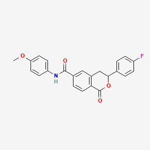 molecular formula C23H18FNO4 B11297058 3-(4-fluorophenyl)-N-(4-methoxyphenyl)-1-oxo-3,4-dihydro-1H-isochromene-6-carboxamide 