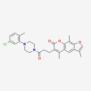 6-{3-[4-(5-chloro-2-methylphenyl)piperazin-1-yl]-3-oxopropyl}-3,5,9-trimethyl-7H-furo[3,2-g]chromen-7-one