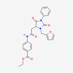 Ethyl 4-({[3-(furan-2-ylmethyl)-2,5-dioxo-1-phenylimidazolidin-4-yl]acetyl}amino)benzoate