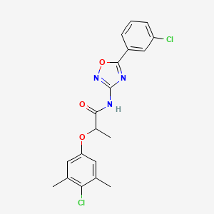 2-(4-chloro-3,5-dimethylphenoxy)-N-[5-(3-chlorophenyl)-1,2,4-oxadiazol-3-yl]propanamide