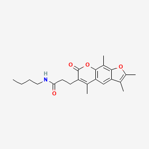 N-Butyl-3-{2,3,5,9-tetramethyl-7-oxo-7H-furo[3,2-G]chromen-6-YL}propanamide