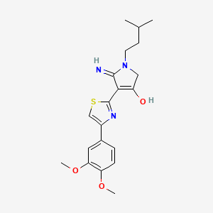 molecular formula C20H25N3O3S B11297113 5-amino-4-[4-(3,4-dimethoxyphenyl)-1,3-thiazol-2-yl]-1-(3-methylbutyl)-1,2-dihydro-3H-pyrrol-3-one 