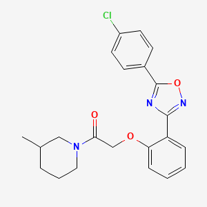 molecular formula C22H22ClN3O3 B11297118 2-{2-[5-(4-Chlorophenyl)-1,2,4-oxadiazol-3-yl]phenoxy}-1-(3-methylpiperidin-1-yl)ethanone 