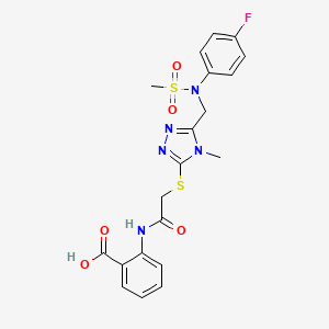 2-({[(5-{[(4-fluorophenyl)(methylsulfonyl)amino]methyl}-4-methyl-4H-1,2,4-triazol-3-yl)sulfanyl]acetyl}amino)benzoic acid