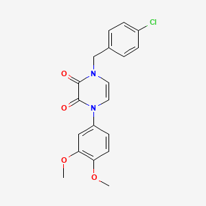 molecular formula C19H17ClN2O4 B11297132 1-(4-chlorobenzyl)-4-(3,4-dimethoxyphenyl)pyrazine-2,3(1H,4H)-dione 