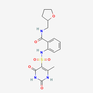 2-{[(2-hydroxy-4-methyl-6-oxo-1,6-dihydropyrimidin-5-yl)sulfonyl]amino}-N-(tetrahydrofuran-2-ylmethyl)benzamide