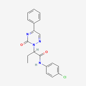 molecular formula C19H17ClN4O2 B11297175 N-(4-chlorophenyl)-2-(3-oxo-5-phenyl-1,2,4-triazin-2(3H)-yl)butanamide 