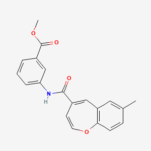 molecular formula C20H17NO4 B11297203 Methyl 3-{[(7-methyl-1-benzoxepin-4-yl)carbonyl]amino}benzoate 