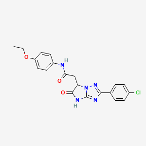 molecular formula C20H18ClN5O3 B11297211 2-[2-(4-chlorophenyl)-5-oxo-5,6-dihydro-4H-imidazo[1,2-b][1,2,4]triazol-6-yl]-N-(4-ethoxyphenyl)acetamide 