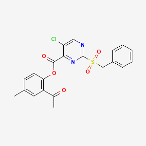 2-Acetyl-4-methylphenyl 2-(benzylsulfonyl)-5-chloropyrimidine-4-carboxylate