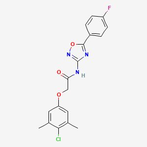 2-(4-chloro-3,5-dimethylphenoxy)-N-[5-(4-fluorophenyl)-1,2,4-oxadiazol-3-yl]acetamide