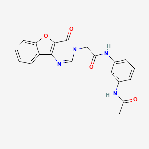 molecular formula C20H16N4O4 B11297278 N-(3-acetamidophenyl)-2-(4-oxobenzofuro[3,2-d]pyrimidin-3(4H)-yl)acetamide 