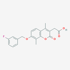 molecular formula C20H17FO5 B11297313 {7-[(3-fluorobenzyl)oxy]-4,8-dimethyl-2-oxo-2H-chromen-3-yl}acetic acid CAS No. 858752-73-5