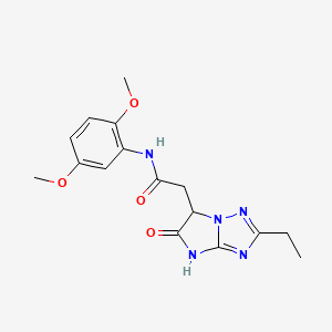 molecular formula C16H19N5O4 B11297320 N-(2,5-dimethoxyphenyl)-2-(2-ethyl-5-oxo-5,6-dihydro-4H-imidazo[1,2-b][1,2,4]triazol-6-yl)acetamide CAS No. 1158591-89-9