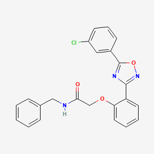 molecular formula C23H18ClN3O3 B11297322 N-benzyl-2-{2-[5-(3-chlorophenyl)-1,2,4-oxadiazol-3-yl]phenoxy}acetamide 