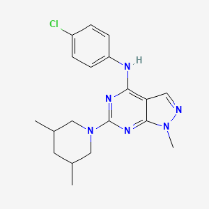 molecular formula C19H23ClN6 B11297344 N-(4-chlorophenyl)-6-(3,5-dimethylpiperidin-1-yl)-1-methyl-1H-pyrazolo[3,4-d]pyrimidin-4-amine 