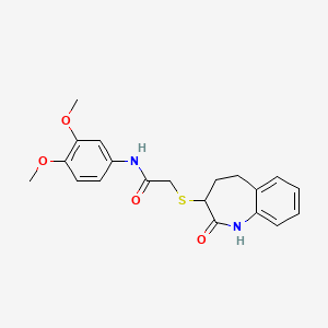 N-(3,4-dimethoxyphenyl)-2-[(2-hydroxy-4,5-dihydro-3H-1-benzazepin-3-yl)sulfanyl]acetamide