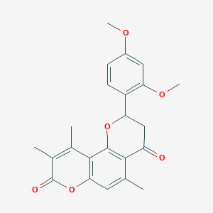 2-(2,4-dimethoxyphenyl)-5,9,10-trimethyl-2,3-dihydro-4H,8H-pyrano[2,3-f]chromene-4,8-dione