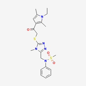 N-[(5-{[2-(1-ethyl-2,5-dimethyl-1H-pyrrol-3-yl)-2-oxoethyl]sulfanyl}-4-methyl-4H-1,2,4-triazol-3-yl)methyl]-N-phenylmethanesulfonamide