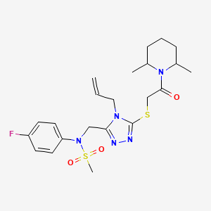 N-[(5-{[2-(2,6-Dimethylpiperidin-1-YL)-2-oxoethyl]sulfanyl}-4-(prop-2-EN-1-YL)-4H-1,2,4-triazol-3-YL)methyl]-N-(4-fluorophenyl)methanesulfonamide