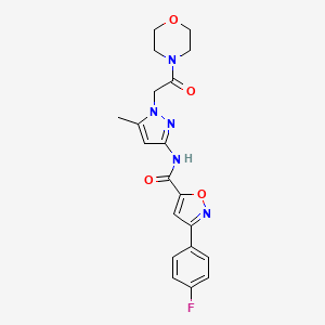 molecular formula C20H20FN5O4 B11297397 3-(4-fluorophenyl)-N-{5-methyl-1-[2-(morpholin-4-yl)-2-oxoethyl]-1H-pyrazol-3-yl}-1,2-oxazole-5-carboxamide 