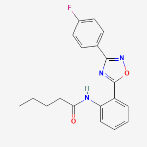 molecular formula C19H18FN3O2 B11297400 N-{2-[3-(4-fluorophenyl)-1,2,4-oxadiazol-5-yl]phenyl}pentanamide 