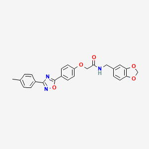 N-(1,3-benzodioxol-5-ylmethyl)-2-{4-[3-(4-methylphenyl)-1,2,4-oxadiazol-5-yl]phenoxy}acetamide