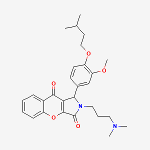 2-[3-(Dimethylamino)propyl]-1-[3-methoxy-4-(3-methylbutoxy)phenyl]-1,2-dihydrochromeno[2,3-c]pyrrole-3,9-dione