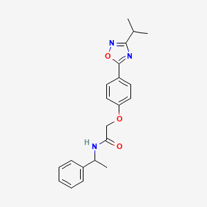 N-(1-phenylethyl)-2-{4-[3-(propan-2-yl)-1,2,4-oxadiazol-5-yl]phenoxy}acetamide