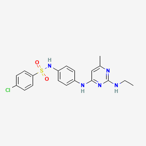 4-chloro-N-(4-((2-(ethylamino)-6-methylpyrimidin-4-yl)amino)phenyl)benzenesulfonamide