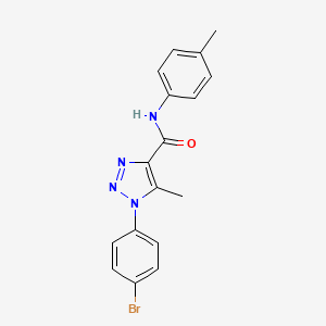 molecular formula C17H15BrN4O B11297468 1-(4-bromophenyl)-5-methyl-N-(4-methylphenyl)-1H-1,2,3-triazole-4-carboxamide 