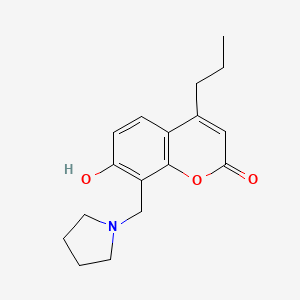 molecular formula C17H21NO3 B11297495 7-Hydroxy-4-propyl-8-(pyrrolidin-1-ylmethyl)chromen-2-one 