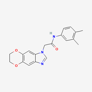 2-(6,7-dihydro-1H-[1,4]dioxino[2,3-f]benzimidazol-1-yl)-N-(3,4-dimethylphenyl)acetamide