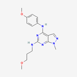 molecular formula C17H22N6O2 B11297514 N~4~-(4-methoxyphenyl)-N~6~-(3-methoxypropyl)-1-methyl-1H-pyrazolo[3,4-d]pyrimidine-4,6-diamine 