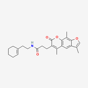 N-[2-(Cyclohex-1-EN-1-YL)ethyl]-3-{3,5,9-trimethyl-7-oxo-7H-furo[3,2-G]chromen-6-YL}propanamide