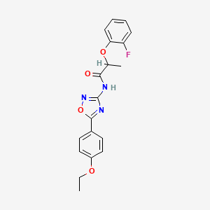 molecular formula C19H18FN3O4 B11297528 N-[5-(4-ethoxyphenyl)-1,2,4-oxadiazol-3-yl]-2-(2-fluorophenoxy)propanamide 