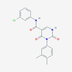 molecular formula C19H16ClN3O3 B11297529 N-(3-chlorophenyl)-3-(3,4-dimethylphenyl)-2,4-dioxo-1,2,3,4-tetrahydropyrimidine-5-carboxamide 