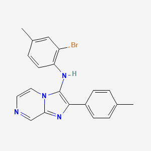 molecular formula C20H17BrN4 B11297561 N-(2-bromo-4-methylphenyl)-2-(4-methylphenyl)imidazo[1,2-a]pyrazin-3-amine 