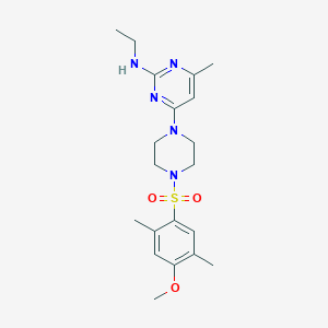 molecular formula C20H29N5O3S B11297611 N-Ethyl-4-[4-(4-methoxy-2,5-dimethylbenzenesulfonyl)piperazin-1-YL]-6-methylpyrimidin-2-amine 