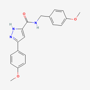 N-(4-methoxybenzyl)-5-(4-methoxyphenyl)-1H-pyrazole-3-carboxamide