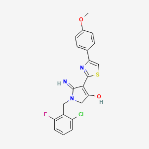 molecular formula C21H17ClFN3O2S B11297635 5-amino-1-(2-chloro-6-fluorobenzyl)-4-[4-(4-methoxyphenyl)-1,3-thiazol-2-yl]-1,2-dihydro-3H-pyrrol-3-one 