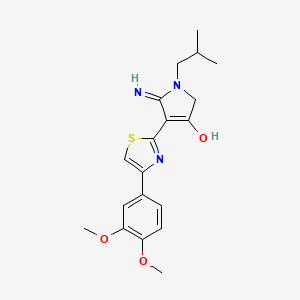 molecular formula C19H23N3O3S B11297651 5-amino-4-[4-(3,4-dimethoxyphenyl)-1,3-thiazol-2-yl]-1-isobutyl-1,2-dihydro-3H-pyrrol-3-one 