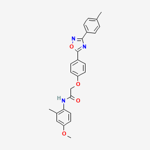 molecular formula C25H23N3O4 B11297678 N-(4-methoxy-2-methylphenyl)-2-{4-[3-(4-methylphenyl)-1,2,4-oxadiazol-5-yl]phenoxy}acetamide 