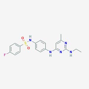 N-(4-((2-(ethylamino)-6-methylpyrimidin-4-yl)amino)phenyl)-4-fluorobenzenesulfonamide