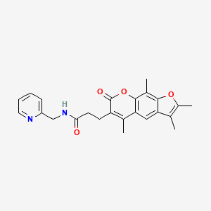 molecular formula C24H24N2O4 B11297700 N-(pyridin-2-ylmethyl)-3-(2,3,5,9-tetramethyl-7-oxo-7H-furo[3,2-g]chromen-6-yl)propanamide 