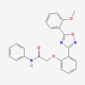 molecular formula C23H19N3O4 B11297704 2-{2-[5-(2-methoxyphenyl)-1,2,4-oxadiazol-3-yl]phenoxy}-N-phenylacetamide 