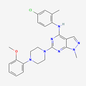 molecular formula C24H26ClN7O B11297706 N-(4-chloro-2-methylphenyl)-6-[4-(2-methoxyphenyl)piperazin-1-yl]-1-methyl-1H-pyrazolo[3,4-d]pyrimidin-4-amine 