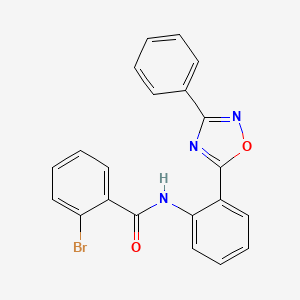 molecular formula C21H14BrN3O2 B11297724 2-bromo-N-[2-(3-phenyl-1,2,4-oxadiazol-5-yl)phenyl]benzamide 