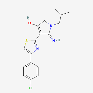 molecular formula C17H18ClN3OS B11297745 5-amino-4-[4-(4-chlorophenyl)-1,3-thiazol-2-yl]-1-isobutyl-1,2-dihydro-3H-pyrrol-3-one 